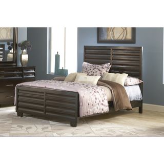 Scalloped Ebony Solid Wood Panel Bed Domusindo Beds