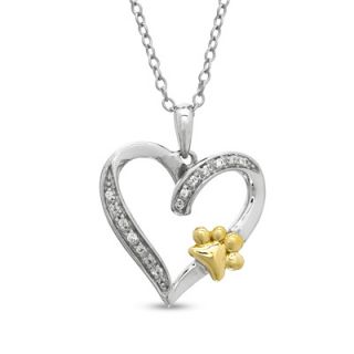 ASPCA® Tender Voices™ Diamond Accent Heart with Paw Pendant in