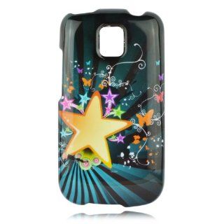 Talon Phone Case for LG P509 Optimus T   Star Blast   T Mobile   1 Pack   Case   Retail Packaging   Black/Teal Cell Phones & Accessories
