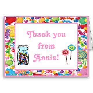 Candy Shop Birthday Thank You Note Cards