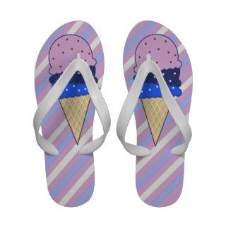 Blueberry Stripes Ice Cream Flip Flops