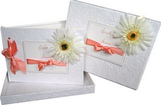 personalised gerbera wedding guest book by made with love designs ltd