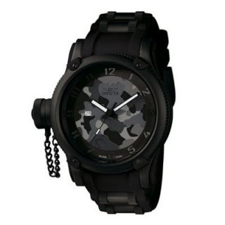 Mens Invicta Lefty Russian Diver Collection Watch with Round Black