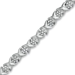 CT. T.W. Diamond Composite X Bracelet in 10K White Gold   Zales