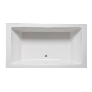 Laurel Mountain Farrell I 66 in L x 36 in W x 22 in H White Acrylic Rectangular Drop In Bathtub with Front Center Drain