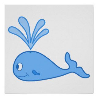 Whale, Blue. Print