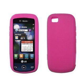 Hot Pink Silicone Skin Soft Case for LG Sentio GS505 Cell Phones & Accessories