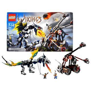 Lego Year 2006 Vikings Series Collectible Set #7021   Viking Double Catapult vs. The Armoured Ofnir Dragon with 3 Viking Warrior Minifigures (Total Pieces 505) Toys & Games