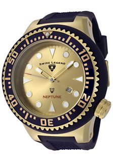Swiss Legend 21818D YG 07 BL  Watches,Mens Neptune Gold Color Dial Blue Rubber, Casual Swiss Legend Quartz Watches
