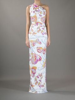 Emilio Pucci One shoulder Butterfly Maxi Dress