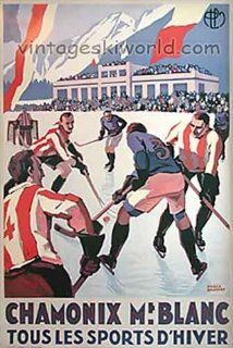 Chamonix 1924 Winter Olympics Hockey Poster   Prints