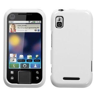 Hard Plastic Snap on Cover Fits Motorola MB508 Flipside Solid Ivory White AT&T Cell Phones & Accessories