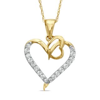 CT. T.W. Diamond Heart Pendant in 10K Gold   Zales