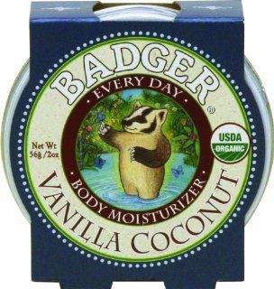 Badger Vanilla Coconut Every Day Moisturizer  Body Butters  Beauty