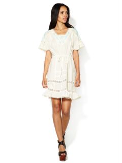 Seed Beeds Embellished Cotton Dress by Anna Sui