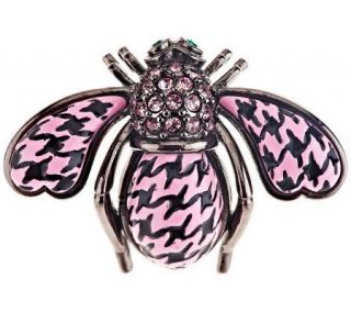 Joan Rivers Houndstooth Bee Pin —