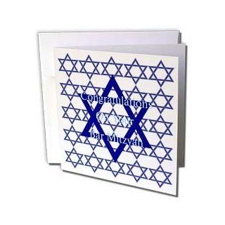 gc_153736_1 Florene Jewish Theme   Bar Mitzvah Congratulations With Rows Of Stars   Greeting Cards 6 Greeting Cards with envelopes  Blank Greeting Cards 