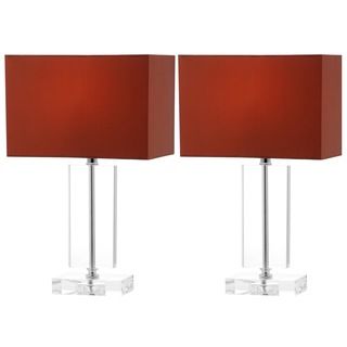 Safavieh Indoor 1 light Art Brown Shade Moderne Crystal Table Lamp (Set of 2) Safavieh Lamp Sets