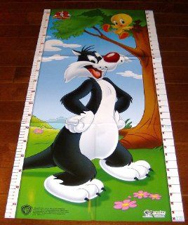 Baby Looney Tunes Tweety Bird Sylvester Growth Chart Licensed Product   Childrens Wall Decor