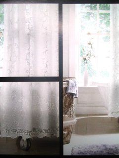LUXURY VICTORIAN LACE SHOWER CURTAIN CREAM NATURAL 71" WIDTH X 71" DROP INCHES WITH ANTI FUNGAL PROTECTION  
