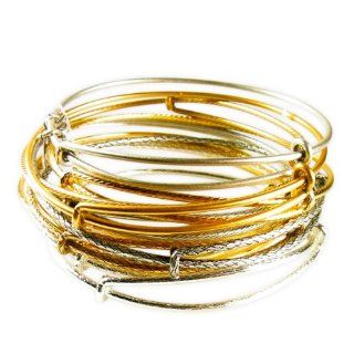Alex and Ani Set of 12 Assorted Expandable Wire Bangle Set Jewelry
