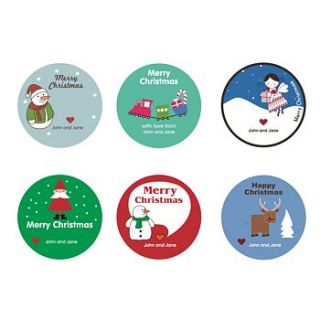 children's personalised christmas stickers by rock paper stickers