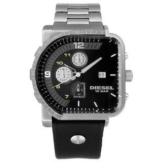 Diesel Men's DZ4159 Chronograph Stainless Steel and Black Leather Watch Diesel Watches