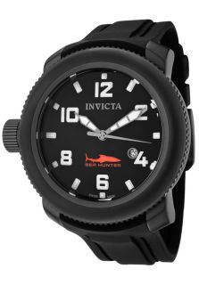 Invicta 1547  Watches,Mens Russian Diver/Sea Hunter Black Dial Gunmetal IP Case Black Polyurethane, Casual Invicta Quartz Watches