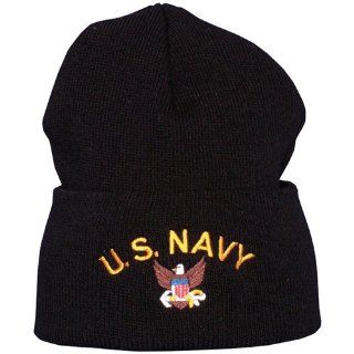 US Navy Black Embroidered Color Logo Watch Cap Watches