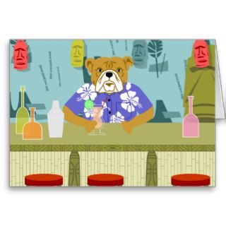 Bulldog Tiki Bar Greeting Card