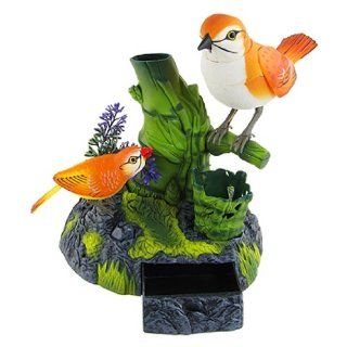 Plastic Orange Oriole bird Pen Holder Singing Bird Desk Decor  Pencil Holders 
