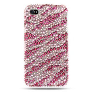 Dream Wireless HD Full Diamond Case for iPhone 4/4S   Retail Packaging   Pink/Silver Zebra Cell Phones & Accessories