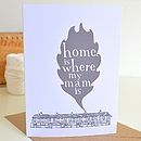 'home is where my mum is' card by becka griffin illustration