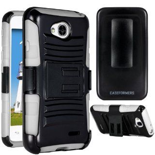 CASEFORMERS Duo Armor for LG Optimus L90 Combo Case with Stand and Holster   White Cell Phones & Accessories