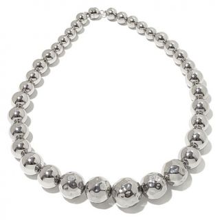 Stately Steel Graduating Bead 18 1/2" Necklace