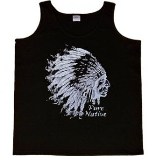 WOMENS TANK TOP  BLACK   SMALL   Pure Native (Metallic Ink)   Native American Indian Chief Clothing