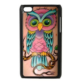Cartoon Owl Tattoo IPod Touch 4 Case Back Case for IPod Touch 4 Cell Phones & Accessories