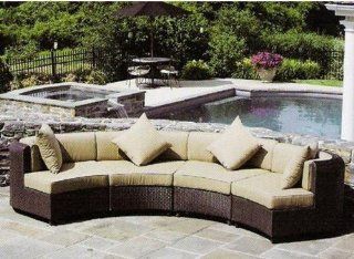 4 Pieces Stylish Outdoor Wicker Garden Sofa Set  Patio, Lawn & Garden