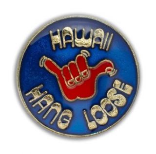 Islander Hawaii Lapel or Hat Pin Hang Loose Red, Blue One Size Clothing
