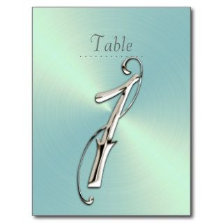 Mint Green Sheen Table Number Postcards