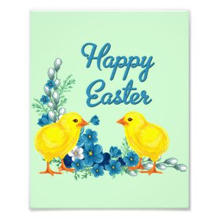 Happy Easter With Baby Chicks Photo