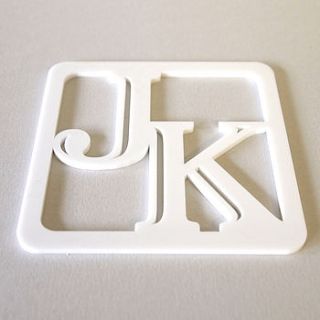 personalised acrylic coaster by intricate home