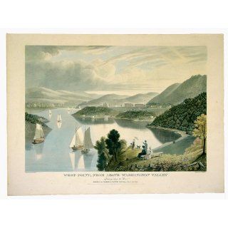 Art West Point, from above Washington Valley looking down the River  Aquatint  William James Bennett