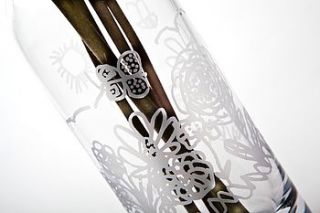 personalised engraved glass stem vase by catherine daley designs