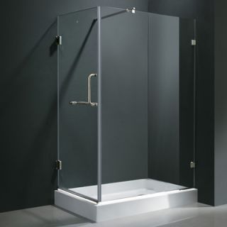Vigo Frameless Pivot Door Shower Enclosure with Left Drain