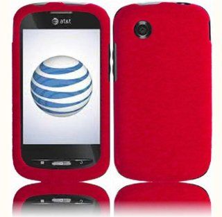 ZTE Merit 990G Straight Talk Phone Case Accessory Hot Red Hard Snap On Cover with Free Gift Aplus Pouch Cell Phones & Accessories