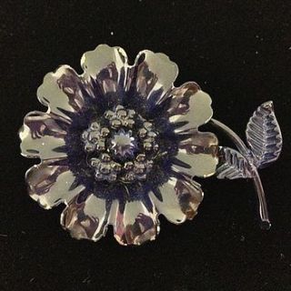 vintage enamel flower brooch by iamia