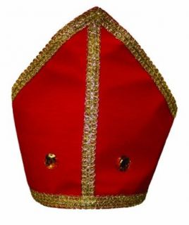 Alexanders Costumes Bishop Hat, Red, One Size Clothing