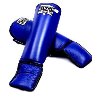 Thaismai Muay Thai Shin Guards Genuine Leather Blue Colors Size S  Boxing And Martial Arts Shin Guards  Sports & Outdoors