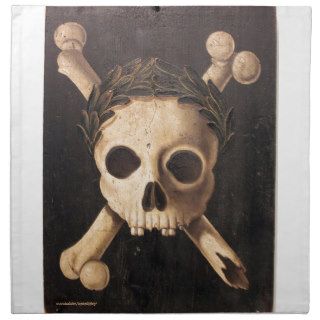 17th Century Skull and Crossbones Printed Napkin